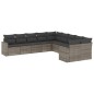 vidaXL Set de sofás de jardín 10 pzas con cojines ratán sintético gris vidaXL Set de sofás de jardín 10 pzas con cojines ratán sintético gris