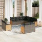 vidaXL Set de sofás de jardín 11 pzas y cojines ratán sintético gris vidaXL Set de sofás de jardín 11 pzas y cojines ratán sintético gris