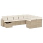 vidaXL Juego de sofás jardín con cojines beige 10 pzas ratán sintético vidaXL Juego de sofás jardín con cojines beige 10 pzas ratán sintético