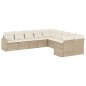 vidaXL Juego de sofás jardín con cojines beige 10 pzas ratán sintético vidaXL Juego de sofás jardín con cojines beige 10 pzas ratán sintético