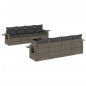 vidaXL Set de muebles de jardín 9 pzas y cojines ratán sintético gris