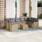 vidaXL Juego de sofás jardín con cojines beige 10 pzas ratán sintético vidaXL Juego de sofás jardín con cojines beige 10 pzas ratán sintético