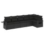 vidaXL Set de sofás de jardín 6 piezas y cojines ratán sintético negro vidaXL Set de sofás de jardín 6 piezas y cojines ratán sintético negro
