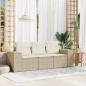 vidaXL Juego de sofás de jardín con cojines beige 3 pzas ratán PE vidaXL Juego de sofás de jardín con cojines beige 3 pzas ratán PE