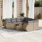 vidaXL Set de sofás de jardín 9 pzas con cojines ratán sintético beige vidaXL Set de sofás de jardín 9 pzas con cojines ratán sintético beige