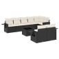 vidaXL Set de sofás de jardín 8 piezas y cojines ratán sintético negro vidaXL Set de sofás de jardín 8 piezas y cojines ratán sintético negro