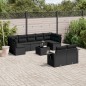 vidaXL Set de sofás de jardín 10 pzas cojines ratán sintético negro vidaXL Set de sofás de jardín 10 pzas cojines ratán sintético negro