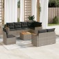 vidaXL Set de muebles de jardín 9 pzas y cojines ratán sintético gris vidaXL Set de muebles de jardín 9 pzas y cojines ratán sintético gris
