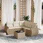 vidaXL Juego de sofás jardín con cojines 6 pzas ratán sintético beige vidaXL Juego de sofás jardín con cojines 6 pzas ratán sintético beige
