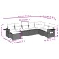 vidaXL Set de sofás de jardín 8 piezas y cojines ratán sintético negro