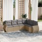 vidaXL Juego de sofás jardín con cojines 6 pzas ratán sintético beige vidaXL Juego de sofás jardín con cojines 6 pzas ratán sintético beige