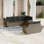 vidaXL Set de sofás de jardín 7 piezas con cojines ratán PE gris vidaXL Set de sofás de jardín 7 piezas con cojines ratán PE gris