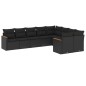 vidaXL Set de sofás de jardín 8 piezas y cojines ratán sintético negro vidaXL Set de sofás de jardín 8 piezas y cojines ratán sintético negro