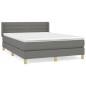vidaXL Cama box spring con colchón tela gris oscuro 140x190 cm vidaXL Cama box spring con colchón tela gris oscuro 140x190 cm