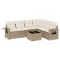 vidaXL Set sofás de jardín 7 piezas y cojines ratán sintético beige