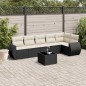 vidaXL Set de comedor de jardín 7 pzas y cojines ratán sintético negro vidaXL Set de comedor de jardín 7 pzas y cojines ratán sintético negro
