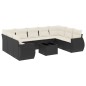 vidaXL Set de sofás de jardín 10 pzas cojines ratán sintético negro vidaXL Set de sofás de jardín 10 pzas cojines ratán sintético negro