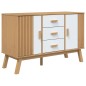 vidaXL Aparador OLDEN madera maciza pino blanco y marrón 114x43x73,5cm vidaXL Aparador OLDEN madera maciza pino blanco y marrón 114x43x73,5cm