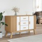 vidaXL Aparador OLDEN madera maciza pino blanco y marrón 114x43x73,5cm vidaXL Aparador OLDEN madera maciza pino blanco y marrón 114x43x73,5cm