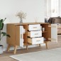 vidaXL Aparador OLDEN madera maciza pino blanco y marrón 114x43x73,5cm vidaXL Aparador OLDEN madera maciza pino blanco y marrón 114x43x73,5cm