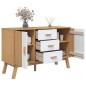 vidaXL Aparador OLDEN madera maciza pino blanco y marrón 114x43x73,5cm vidaXL Aparador OLDEN madera maciza pino blanco y marrón 114x43x73,5cm