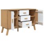 vidaXL Aparador OLDEN madera maciza pino blanco y marrón 114x43x73,5cm vidaXL Aparador OLDEN madera maciza pino blanco y marrón 114x43x73,5cm
