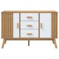 vidaXL Aparador OLDEN madera maciza pino blanco y marrón 114x43x73,5cm vidaXL Aparador OLDEN madera maciza pino blanco y marrón 114x43x73,5cm