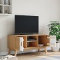 vidaXL Mueble de TV OLDEN madera maciza pino blanco marrón 114x43x57cm