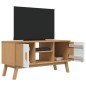 vidaXL Mueble de TV OLDEN madera maciza pino blanco marrón 114x43x57cm