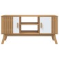 vidaXL Mueble de TV OLDEN madera maciza pino blanco marrón 114x43x57cm