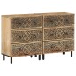 vidaXL Aparador 2 piezas madera maciza de mango 60x33x75 cm vidaXL Aparador 2 piezas madera maciza de mango 60x33x75 cm