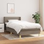 vidaXL Cama box spring con colchón tela gris taupe 100x200 cm