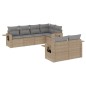 vidaXL Set sofás de jardín 7 piezas y cojines ratán sintético beige vidaXL Set sofás de jardín 7 piezas y cojines ratán sintético beige