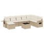 vidaXL Set de sofás de jardín 9 pzas con cojines ratán sintético beige vidaXL Set de sofás de jardín 9 pzas con cojines ratán sintético beige