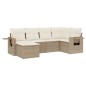 vidaXL Juego de sofás jardín con cojines 6 pzas ratán sintético beige vidaXL Juego de sofás jardín con cojines 6 pzas ratán sintético beige
