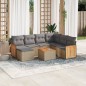 vidaXL Juego de sofás de jardín con cojines beige 8 pzas ratán PE