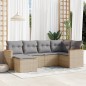 vidaXL Juego de sofás jardín con cojines beige mezcla 6 pzas ratán PE vidaXL Juego de sofás jardín con cojines beige mezcla 6 pzas ratán PE
