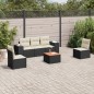 vidaXL Set de sofás de jardín 6 piezas y cojines ratán sintético negro
