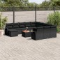 vidaXL Set de sofás de jardín y cojines 13 pzas ratán sintético negro vidaXL Set de sofás de jardín y cojines 13 pzas ratán sintético negro