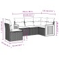 vidaXL Set de muebles de jardín 5 pzas y cojines ratán sintético negro