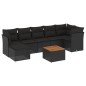 vidaXL Set de sofás de jardín 8 piezas y cojines ratán sintético negro vidaXL Set de sofás de jardín 8 piezas y cojines ratán sintético negro