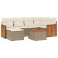 vidaXL Set sofás de jardín 7 piezas y cojines ratán sintético beige vidaXL Set sofás de jardín 7 piezas y cojines ratán sintético beige