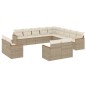 vidaXL Set sofás de jardín con cojines 13 pzas ratán sintético beige vidaXL Set sofás de jardín con cojines 13 pzas ratán sintético beige