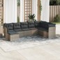 vidaXL Set de sofás de jardín 8 pzas y cojines ratán sintético gris vidaXL Set de sofás de jardín 8 pzas y cojines ratán sintético gris