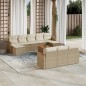 vidaXL Set de sofás de jardín 11pzas con cojines ratán sintético beige vidaXL Set de sofás de jardín 11pzas con cojines ratán sintético beige