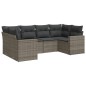 vidaXL Set de muebles de jardín 6 pzas y cojines ratán sintético gris vidaXL Set de muebles de jardín 6 pzas y cojines ratán sintético gris