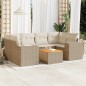 vidaXL Set sofás de jardín 7 piezas y cojines ratán sintético beige vidaXL Set sofás de jardín 7 piezas y cojines ratán sintético beige