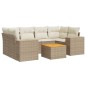 vidaXL Set sofás de jardín 7 piezas y cojines ratán sintético beige vidaXL Set sofás de jardín 7 piezas y cojines ratán sintético beige