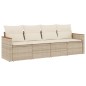 vidaXL Juego de sofás jardín con cojines 4 pzas ratán sintético beige vidaXL Juego de sofás jardín con cojines 4 pzas ratán sintético beige