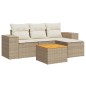 vidaXL Juego de sofás jardín con cojines 5 pzas ratán sintético beige vidaXL Juego de sofás jardín con cojines 5 pzas ratán sintético beige